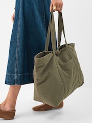 Accessorize Green Corduroy Shopper Bag - Image 1 of 3