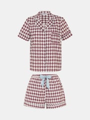 Accessorize Brown Diamond Print Short Pyjama Set - Image 4 of 4