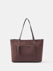Accessorize Brown Rachel Zip Front Laptop Tote Bag - Image 1 of 4
