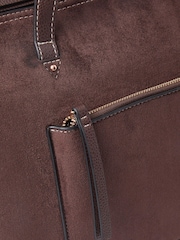 Accessorize Brown Rachel Zip Front Laptop Tote Bag - Image 2 of 4