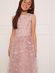 Chi Chi London Pink Floral Embroidered Midi Dress - Older Girls - Image 1 of 4
