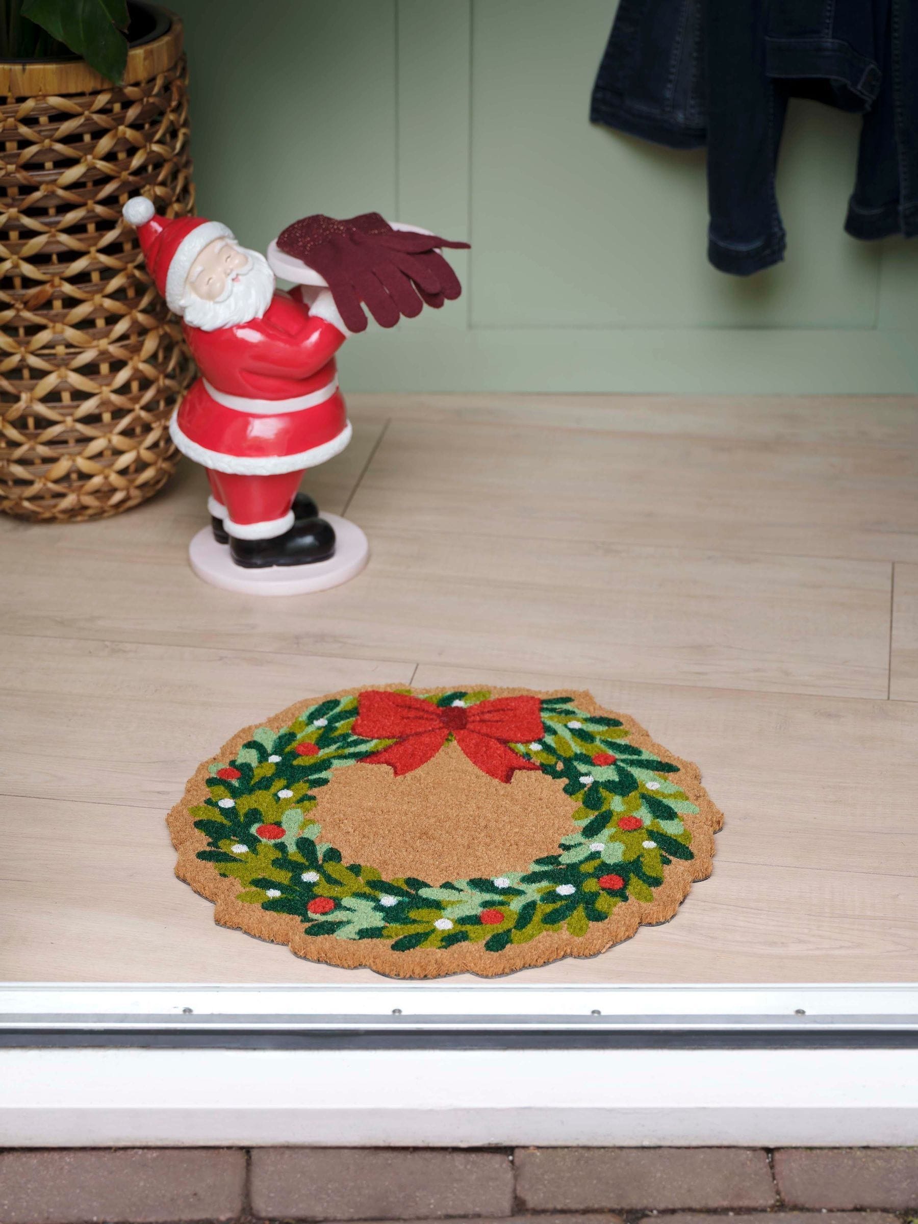Decoris Multi 50cm Christmas Wreath Doormat