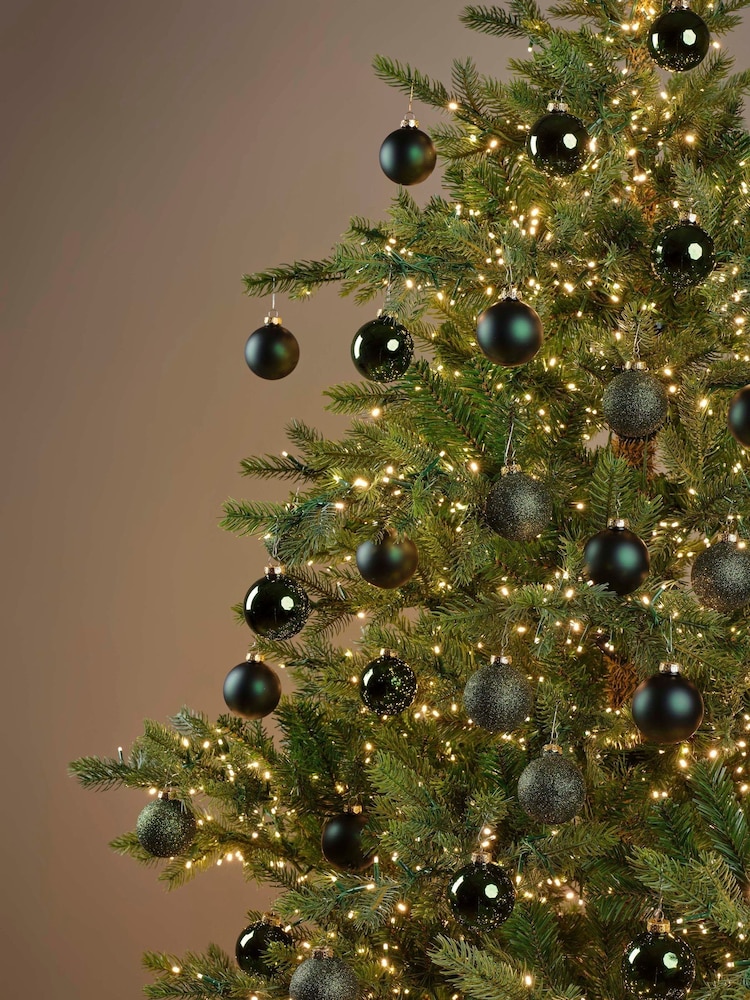 Decoris Pine Green Set of 45 Glass Christmas Baubles - Image 1 of 3 Decoris Pine Green Set of 45 Glass Christmas Baubles - Image 1 of 3