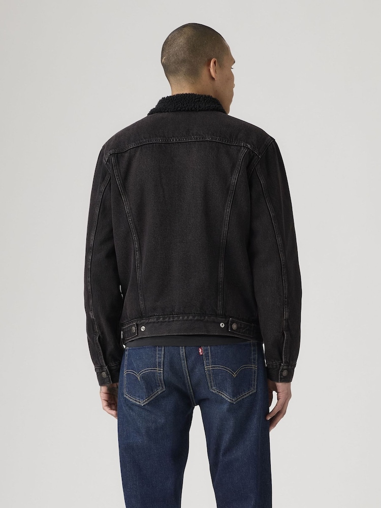 Levi's® Black Type Iii Sherpa Trucker Jacket - Image 2 of 5 Levi's® Black Type Iii Sherpa Trucker Jacket - Image 2 of 5