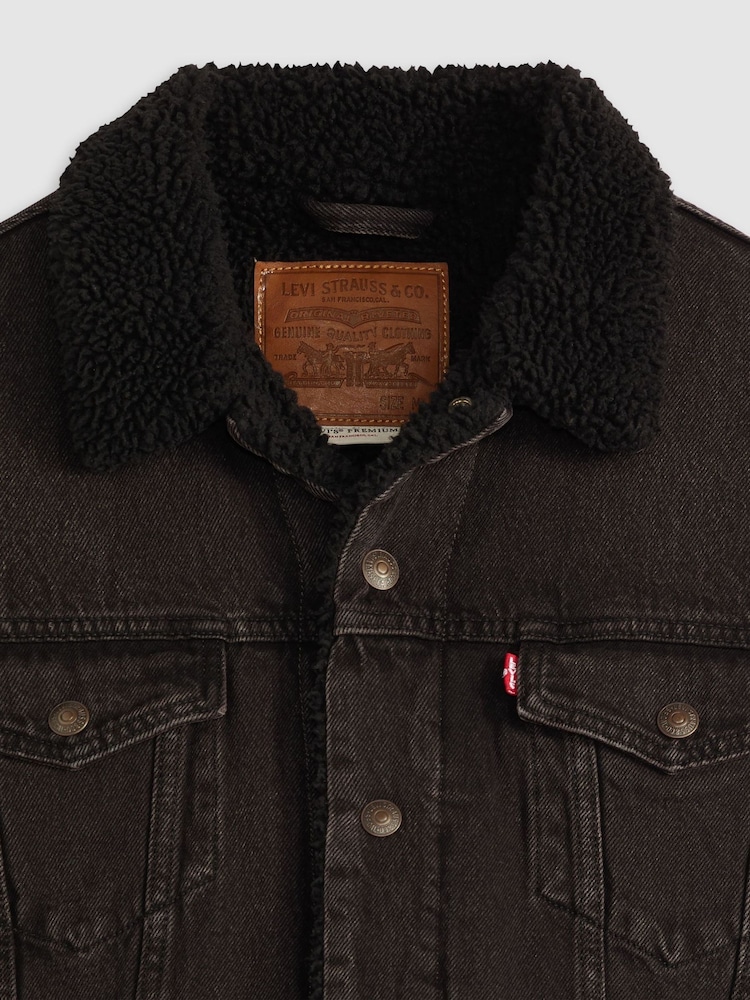 Levi's® Black Type Iii Sherpa Trucker Jacket - Image 5 of 5 Levi's® Black Type Iii Sherpa Trucker Jacket - Image 5 of 5
