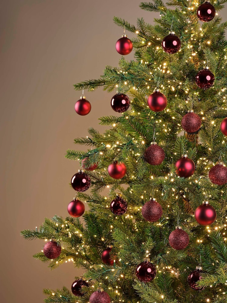 Decoris Oxblood Set of 45 Glass Christmas Baubles - Image 1 of 3 Decoris Oxblood Set of 45 Glass Christmas Baubles - Image 1 of 3