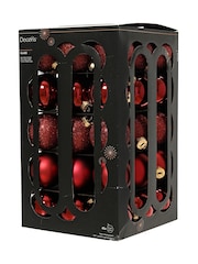 Decoris Oxblood Set of 45 Glass Christmas Baubles - Image 3 of 3