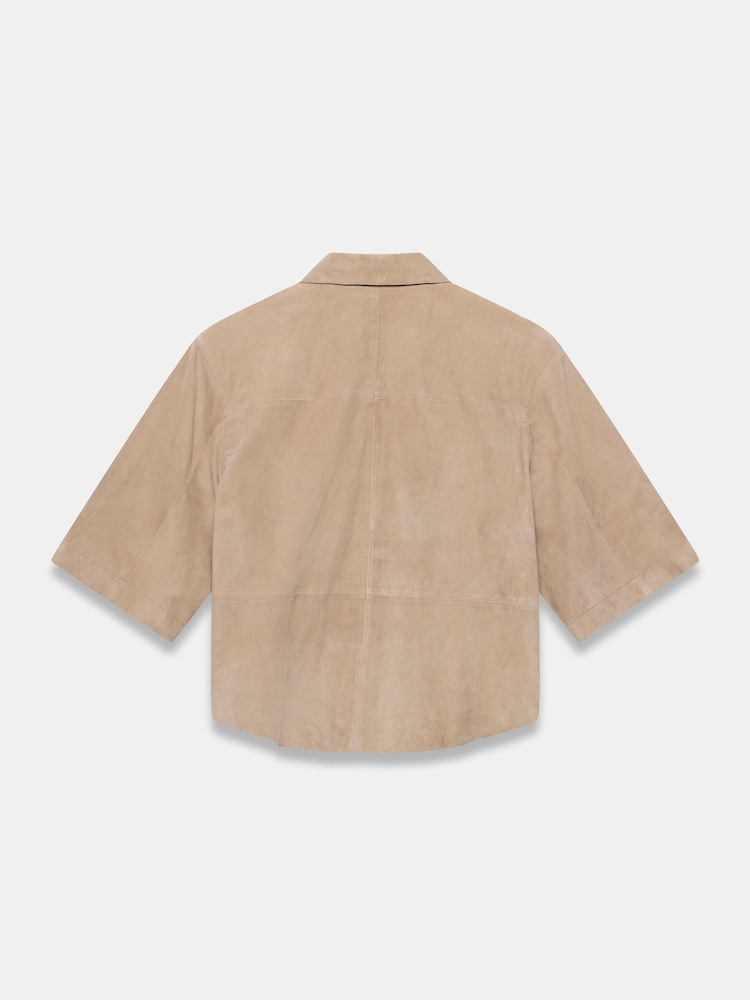 Mint Velvet Natural Suede Oversized Shirt - Image 7 of 7