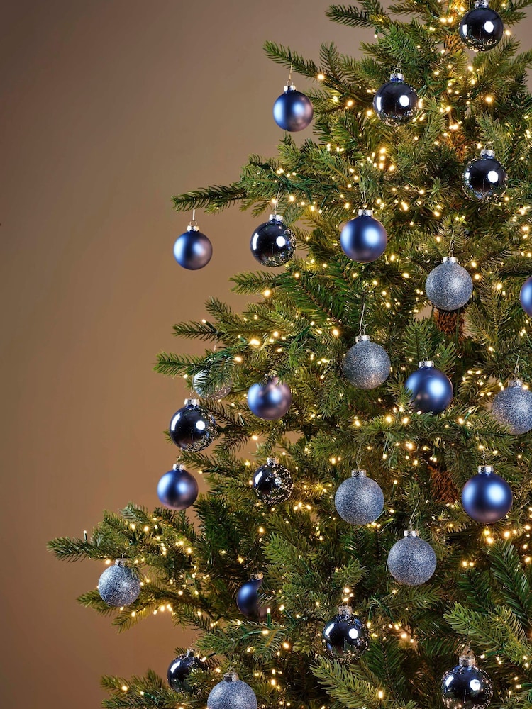 Decoris Blue Dawn Set of 45 Glass Christmas Baubles - Image 1 of 3 Decoris Blue Dawn Set of 45 Glass Christmas Baubles - Image 1 of 3