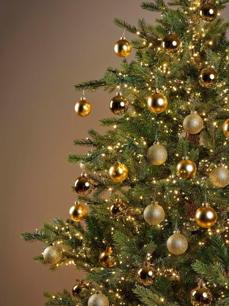Decoris Light Gold Tone Set of 45 Glass Christmas Baubles - Image 1 of 3 Decoris Light Gold Tone Set of 45 Glass Christmas Baubles - Image 1 of 3