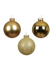 Decoris Light Gold Tone Set of 45 Glass Christmas Baubles - Image 2 of 3