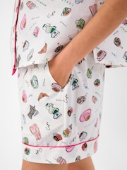 Accessorize Kort kaffe Print Pyjamas-sett - Bilde 3 av 4