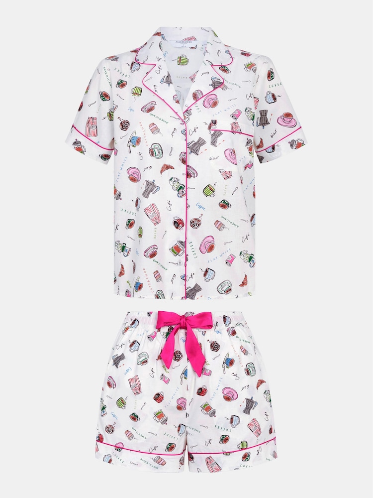 Accessorize Kort kaffe Print Pyjamas-sett - Bilde 4 av 4