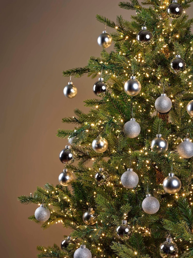 Decoris Silver Tone Set of 45 Glass Christmas Baubles - Image 1 of 3 Decoris Silver Tone Set of 45 Glass Christmas Baubles - Image 1 of 3