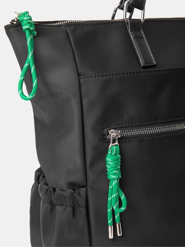 Accessorize Black Olivia Top Handle Nylon Laptop Backpack - Image 4 of 4 Accessorize Black Olivia Top Handle Nylon Laptop Backpack - Image 4 of 4