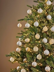 Decoris Wool White Set of 45 Glass Christmas Baubles - Image 1 of 3