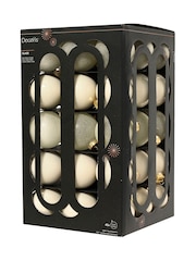 Decoris Wool White Set of 45 Glass Christmas Baubles - Image 3 of 3