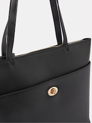 Accessorize Black Twistlock Laptop Tote Bag - Image 2 of 4