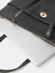 Accessorize Black Twistlock Laptop Tote Bag - Image 3 of 4