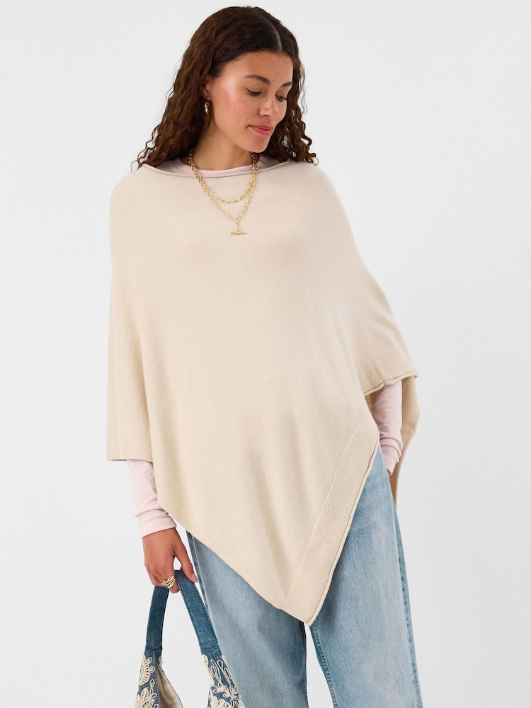 Accessorize Natural Knit Poncho - Image 1 of 4 Accessorize Natural Knit Poncho - Image 1 of 4