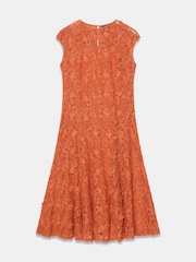 Mint Velvet Orange Lace Midi Dress - Image 6 of 7