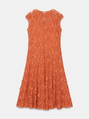 Mint Velvet Orange Lace Midi Dress - Image 7 of 7
