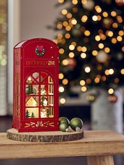 Lumineo Warm White LED Wooden Telephone Box Christmas Decoration - Image 2 of 3