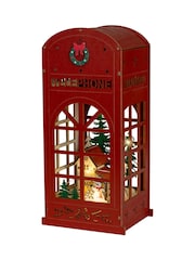 Lumineo Warm White LED Wooden Telephone Box Christmas Decoration - Image 3 of 3