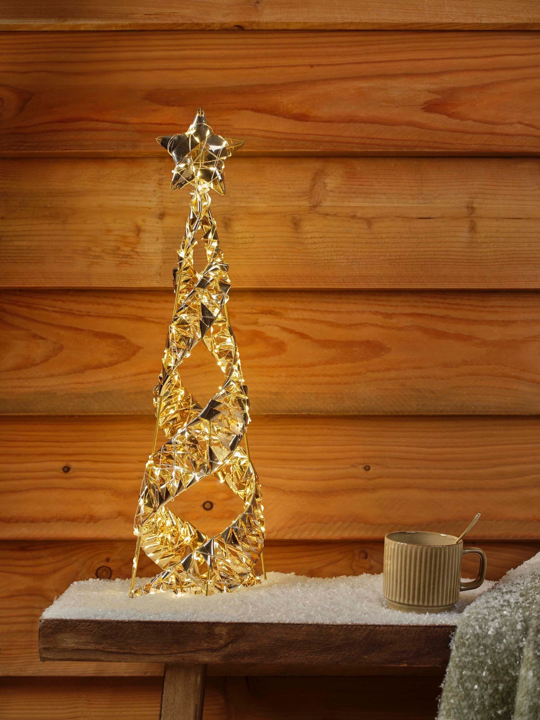 Lumineo Unisex Gold Warm White 60Cm Led Christmas Tree Decoration