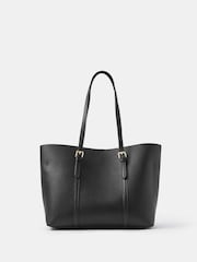 Accessorize Black Buckle Strap Laptop Tote Bag - Image 2 of 4