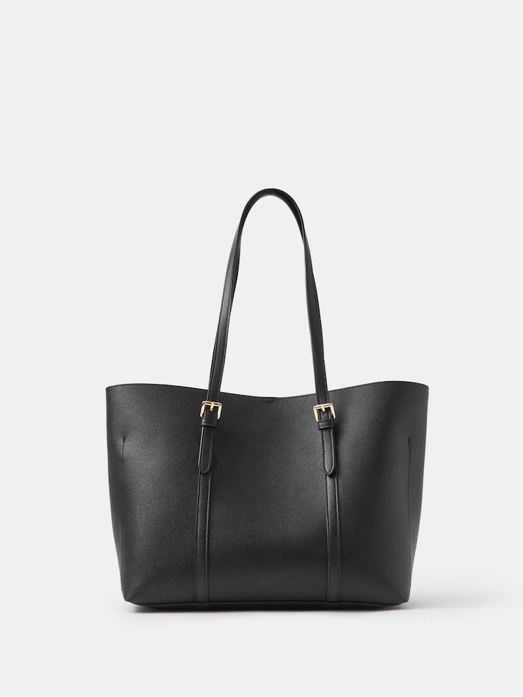 Accessorize Black Buckle Strap Laptop Tote Bag - Image 2 of 4 Accessorize Black Buckle Strap Laptop Tote Bag - Image 2 of 4