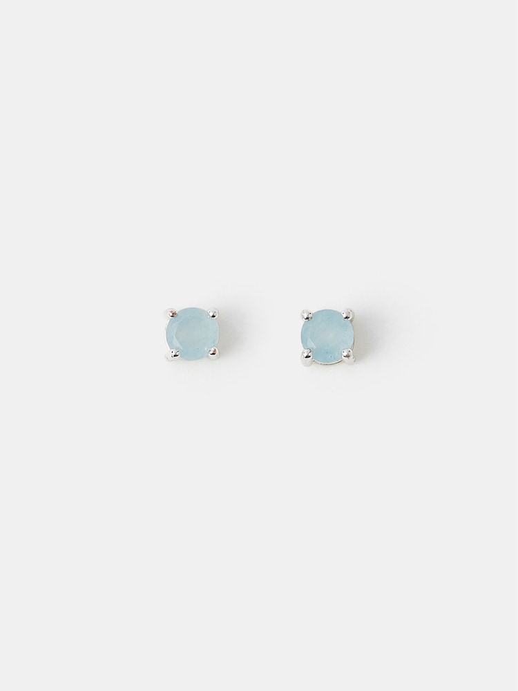 Accessorize blauwe kwarts oorknopjes - Afbeelding 2 van 3