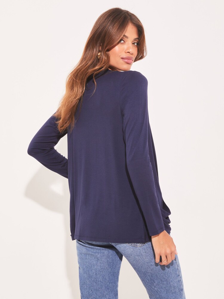Lipsy Navy Pocket Front Long Sleeve Cardigan - Image 2 of 4