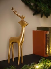 Decoris Gold Tone Christmas Reindeer Decoration - Image 2 of 3
