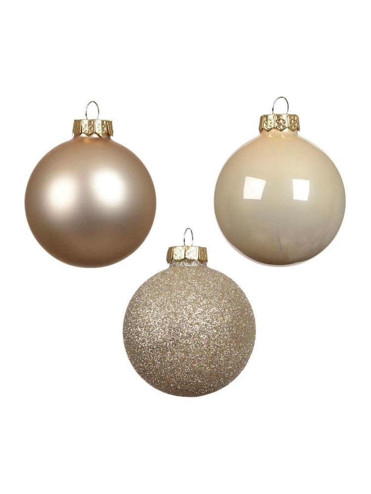 Decoris Pearl Tone Set of 45 Glass Christmas Baubles - Image 2 of 3 Decoris Pearl Tone Set of 45 Glass Christmas Baubles - Image 2 of 3