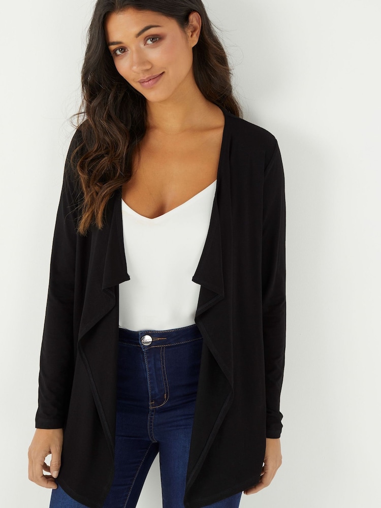 Lipsy Black Waterfall Cardigan - Image 1 of 4