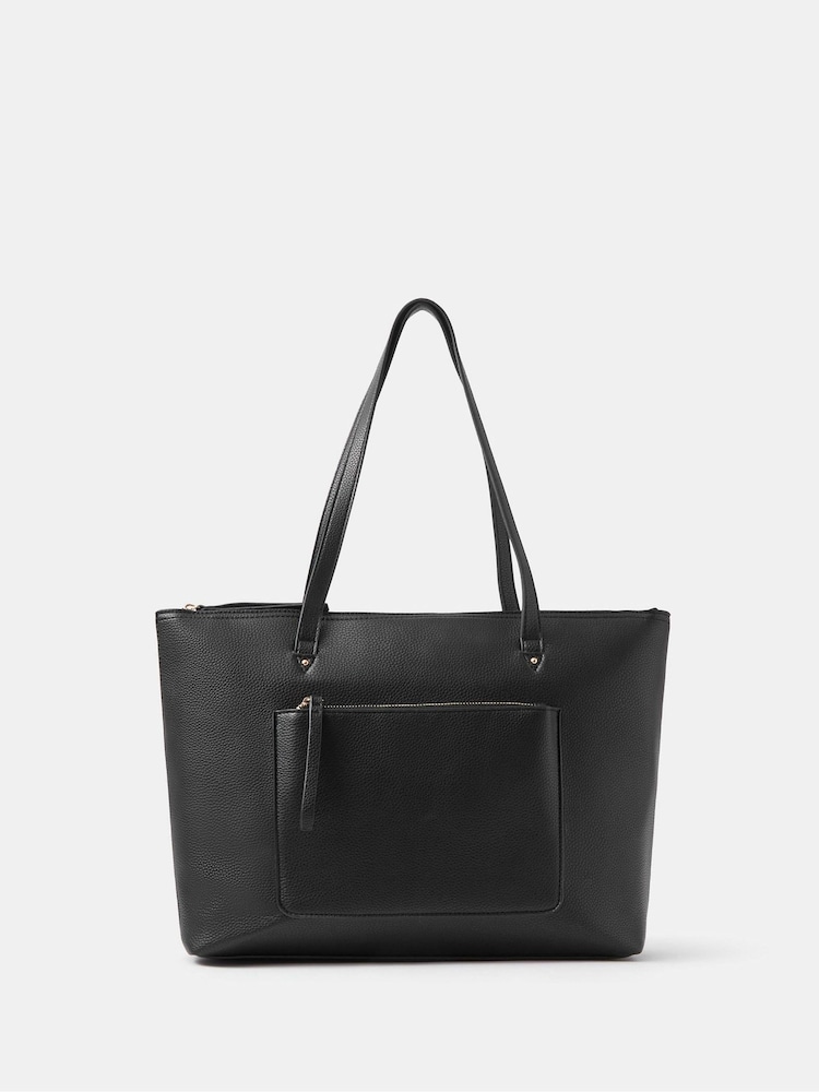 Accessorize Black Rachel Zip Front Laptop Tote Bag - Image 1 of 4