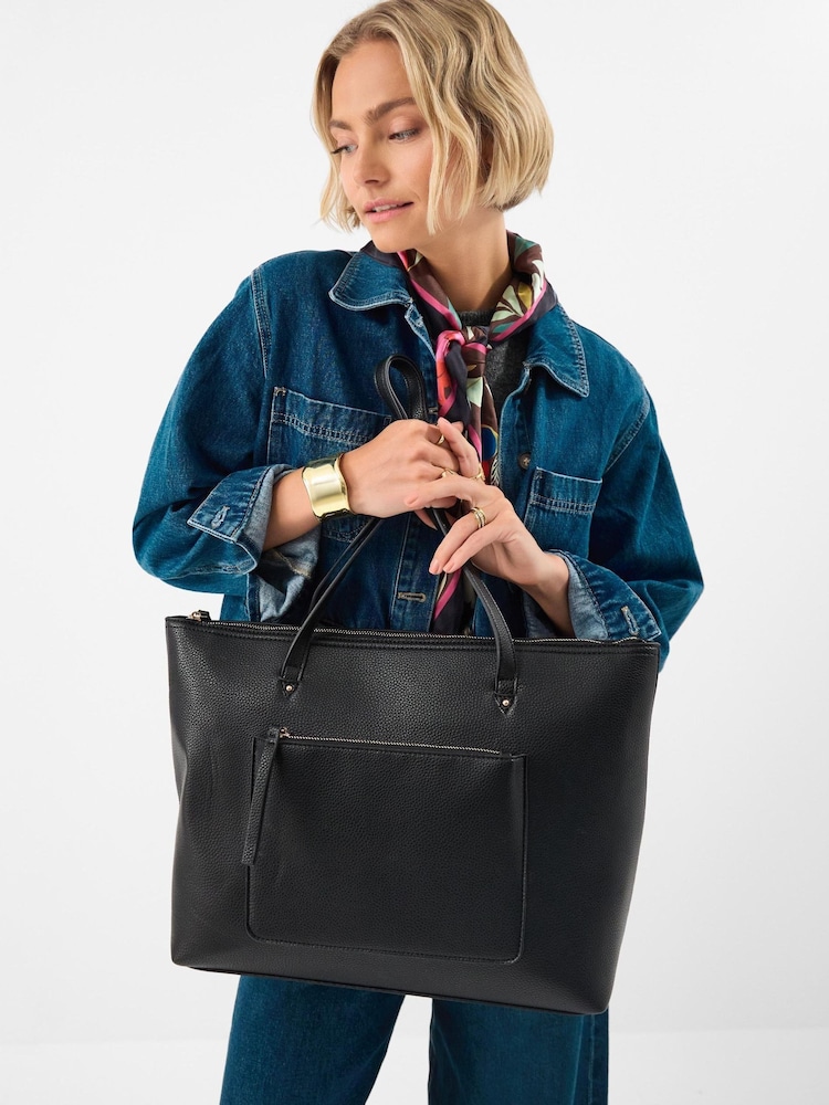 Accessorize Black Rachel Zip Front Laptop Tote Bag - Image 4 of 4