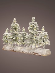 Everlands Green White Warm 30cm Pre-Lit Mini Christmas Tree Centerpiece - Image 2 of 3