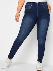 Yours Curve Blue Pull On Bum Shaper Lola Jeggings - Image 1 of 3