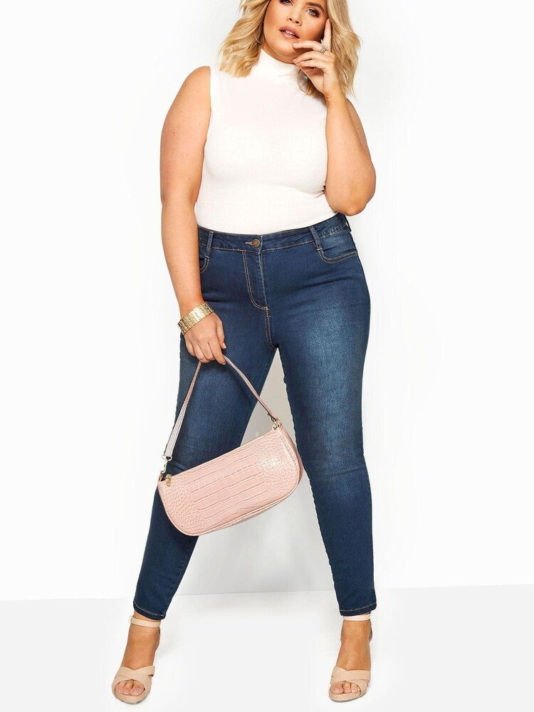 Yours Blue Curve 30 inch Skinny Stretch Ava Jeans - Image 2 of 4