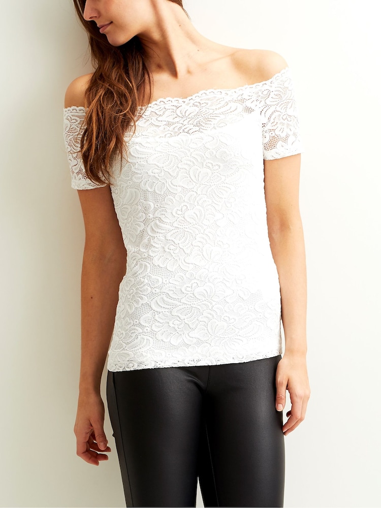 Vila Cream One Shoulder Top - Image 1 of 4