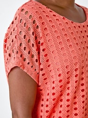 Roman Orange Cut Out Detail Stretch Top - Image 5 of 5