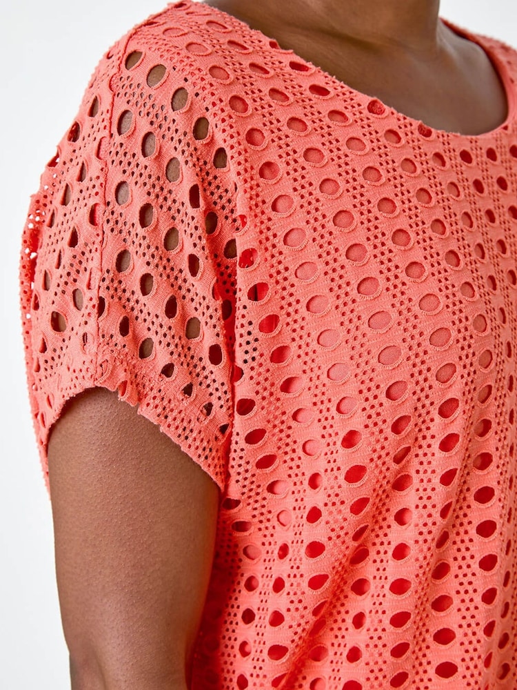 Roman Orange Cut Out Detail Stretch Top - Image 5 of 5