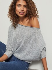 Lipsy Grey Slash Neck Top - Image 4 of 4