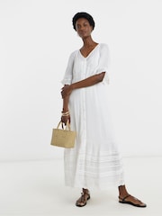JD Williams White Plain Prairie Dress - Image 1 of 4