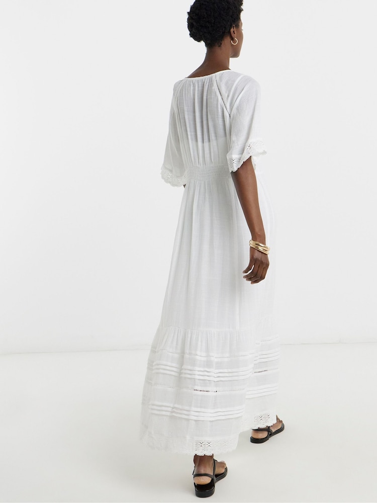 JD Williams White Plain Prairie Dress - Image 2 of 4