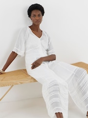JD Williams White Plain Prairie Dress - Image 3 of 4