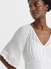 JD Williams White Plain Prairie Dress - Image 4 of 4