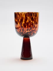 Oliver Bonas Set of 2 Brown Yara Tortoiseshell Wine Glasses - Image 3 of 6